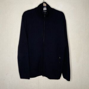 Banana Republic Stretch Merino Full Zip Elbow Patch Sweater Jacket Men Size L